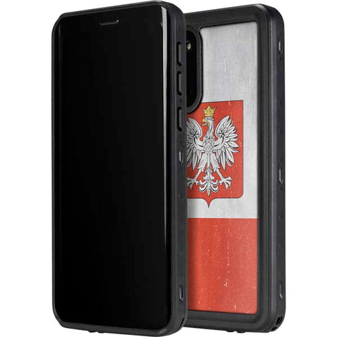 Poland Flag Distressed Galaxy S20 Waterproof Case