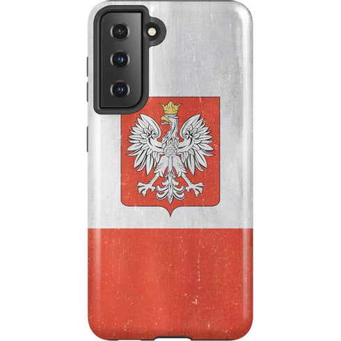 Poland Flag Distressed Galaxy S21 5G Pro Case