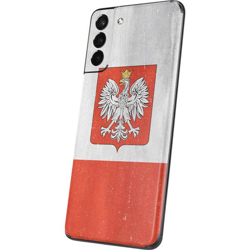 Poland Flag Distressed Galaxy S21 5G Skin