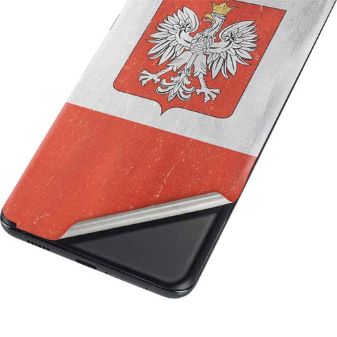 Poland Flag Distressed Galaxy S21 5G Skin