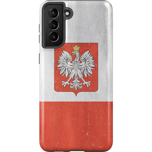 Poland Flag Distressed Galaxy S21 FE Pro Case