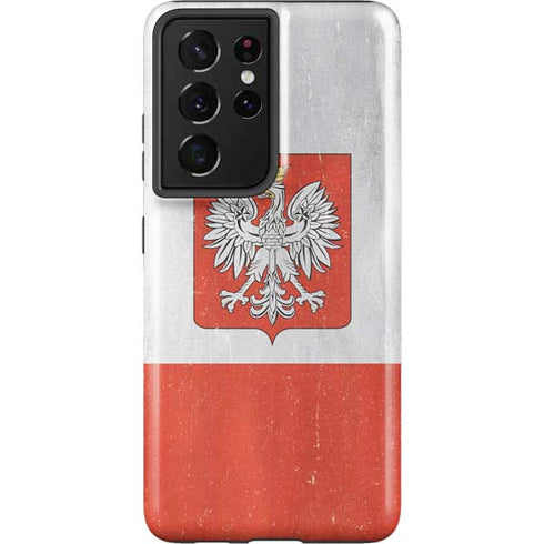 Poland Flag Distressed Galaxy S21 Ultra 5G Pro Case