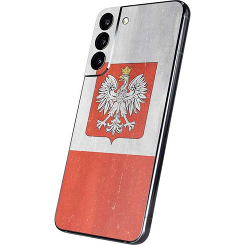 Poland Flag Distressed Galaxy S22 Plus Skin
