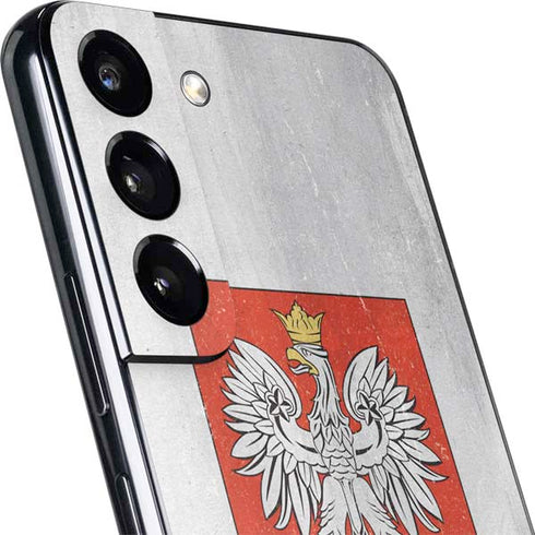 Poland Flag Distressed Galaxy S22 Plus Skin