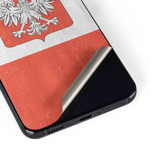 Poland Flag Distressed Galaxy S22 Plus Skin