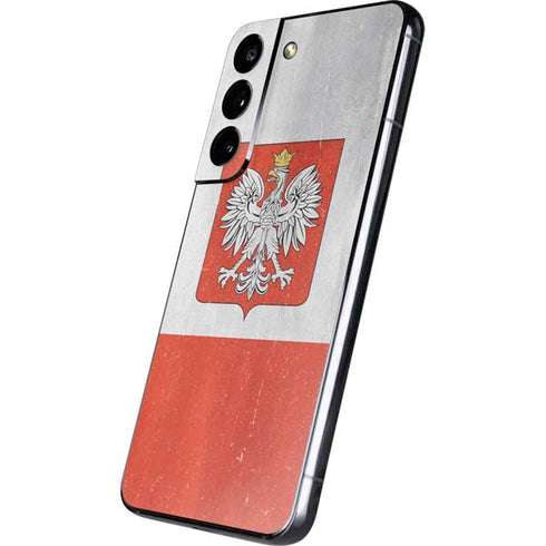 Poland Flag Distressed Galaxy S22 Skin