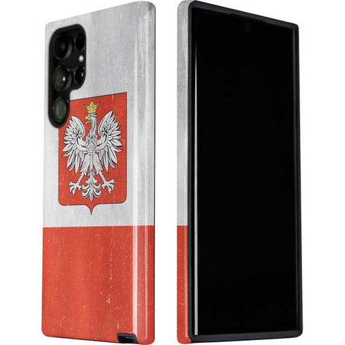Poland Flag Distressed Galaxy S22 Ultra Pro Case