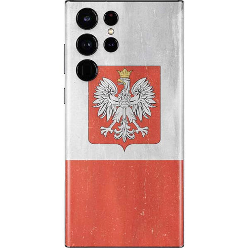Poland Flag Distressed Galaxy S22 Ultra Skin