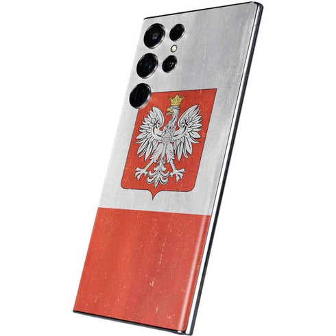 Poland Flag Distressed Galaxy S22 Ultra Skin