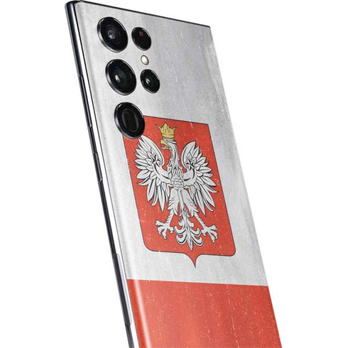 Poland Flag Distressed Galaxy S22 Ultra Skin