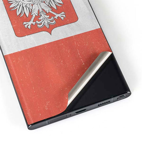 Poland Flag Distressed Galaxy S22 Ultra Skin