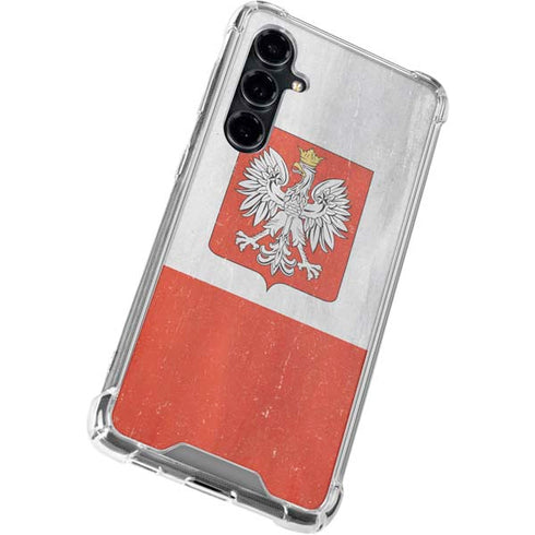 Poland Flag Distressed Galaxy S23 FE Clear Case
