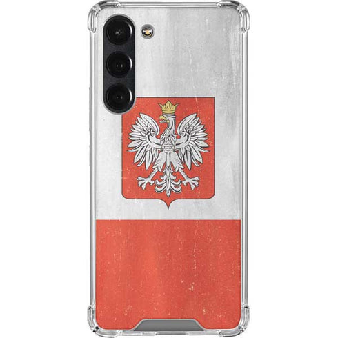 Poland Flag Distressed Galaxy S23 Plus Clear Case