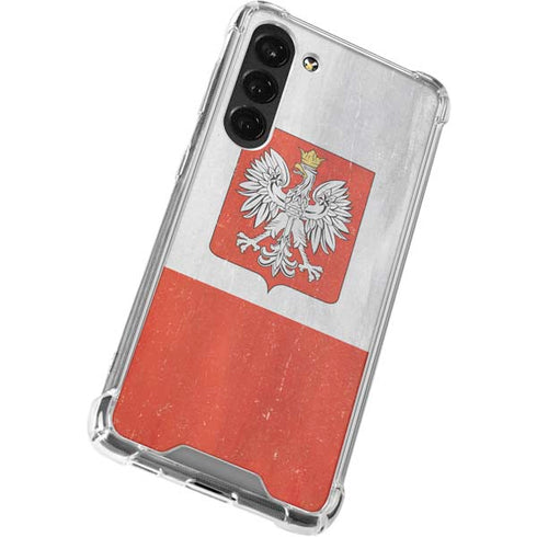 Poland Flag Distressed Galaxy S23 Plus Clear Case