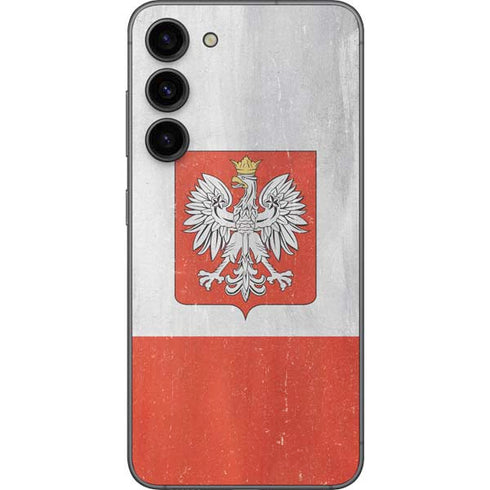 Poland Flag Distressed Galaxy S23 Plus Skin