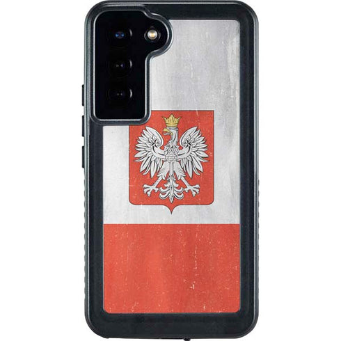 Poland Flag Distressed Galaxy S23 Plus Waterproof Case