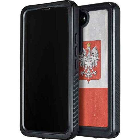 Poland Flag Distressed Galaxy S23 Plus Waterproof Case