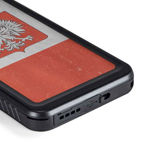 Poland Flag Distressed Galaxy S23 Plus Waterproof Case