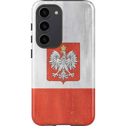 Poland Flag Distressed Galaxy S23 Pro Case
