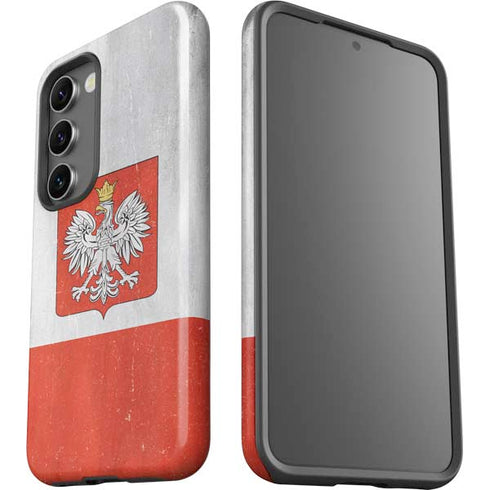 Poland Flag Distressed Galaxy S23 Pro Case