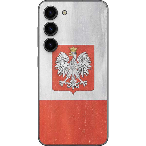Poland Flag Distressed Galaxy S23 Skin