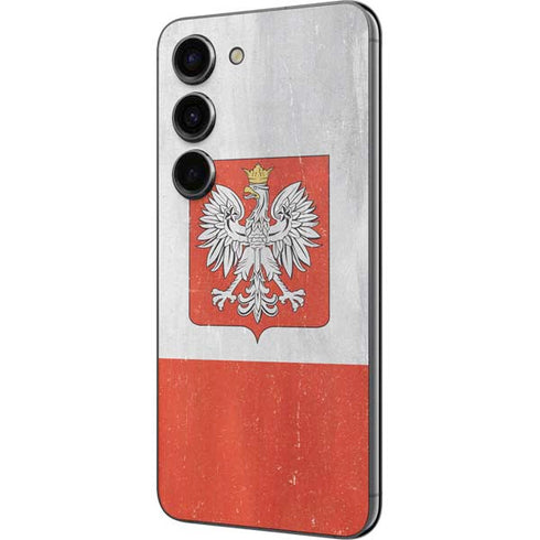 Poland Flag Distressed Galaxy S23 Skin