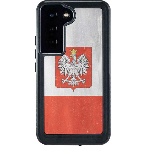 Poland Flag Distressed Galaxy S23 Waterproof Case
