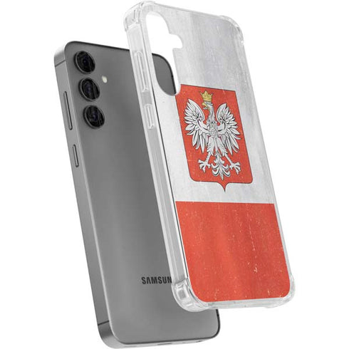 Poland Flag Distressed Galaxy S24 Plus Clear Case