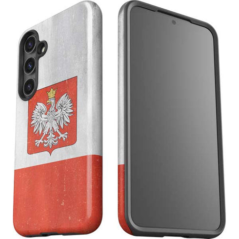 Poland Flag Distressed Galaxy S24 Plus Impact Case