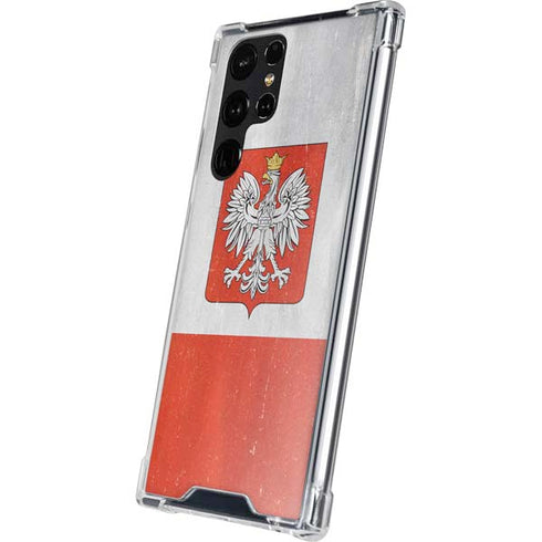 Poland Flag Distressed Galaxy S24 Ultra Clear Case