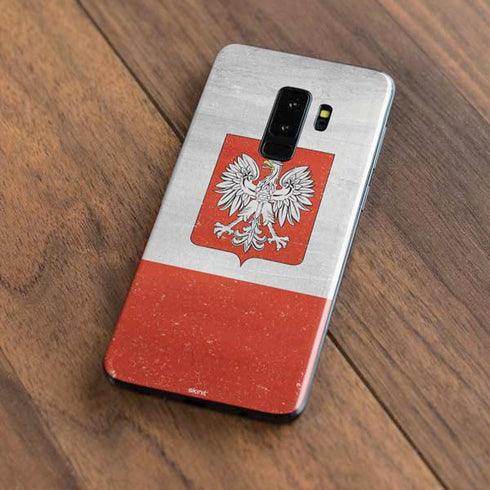 Poland Flag Distressed Galaxy S9 Plus Skin