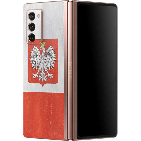 Poland Flag Distressed Galaxy Z Fold2 5G Skin