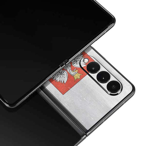 Poland Flag Distressed Galaxy Z Fold3 5G Skin