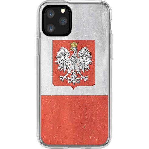 Poland Flag Distressed iPhone 11 Pro Clear Case