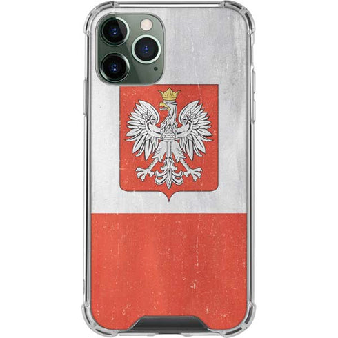 Poland Flag Distressed iPhone 11 Pro Max Clear Case