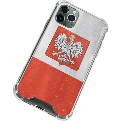 Poland Flag Distressed iPhone 11 Pro Max Clear Case