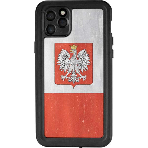 Poland Flag Distressed iPhone 11 Pro Max Waterproof Case
