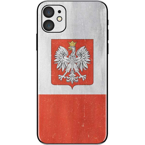 Poland Flag Distressed iPhone 11 Skin