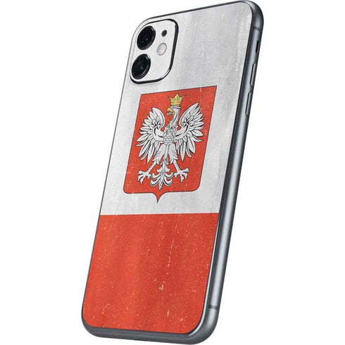 Poland Flag Distressed iPhone 11 Skin