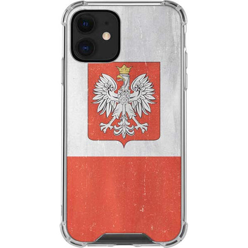Poland Flag Distressed iPhone 12 Mini Clear Case