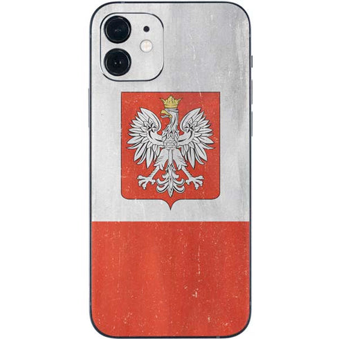 Poland Flag Distressed iPhone 12 Mini Skin
