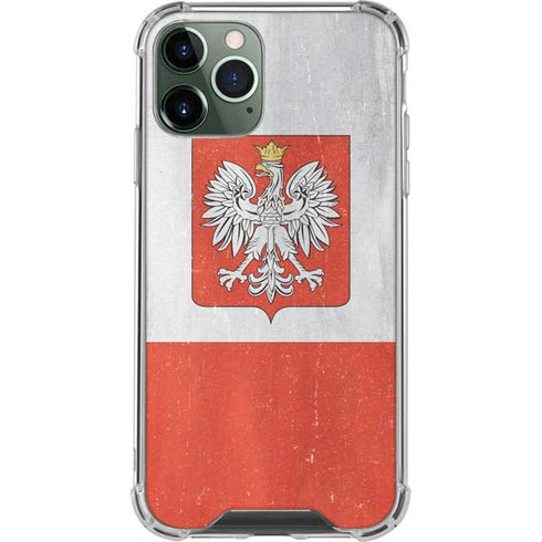 Poland Flag Distressed iPhone 12 Pro Max Clear Case