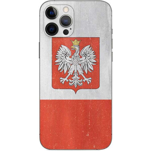 Poland Flag Distressed iPhone 12 Pro Max Skin