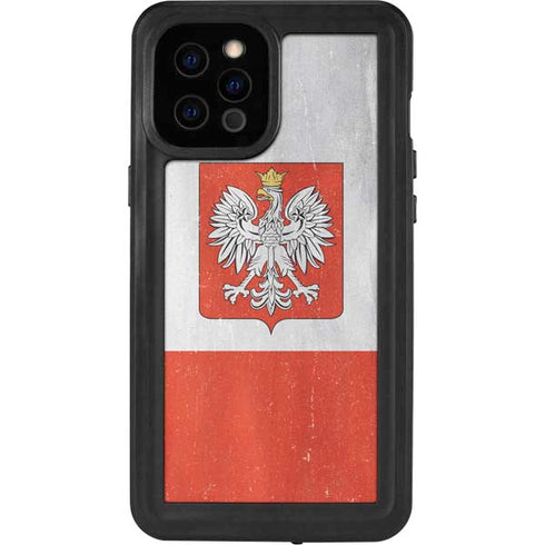 Poland Flag Distressed iPhone 12 Pro Max Waterproof Case