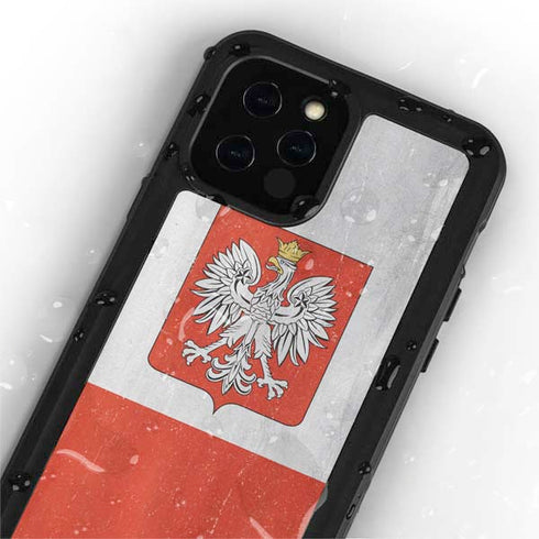 Poland Flag Distressed iPhone 12 Pro Max Waterproof Case