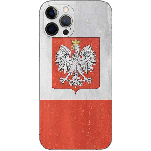 Poland Flag Distressed iPhone 12 Pro Skin