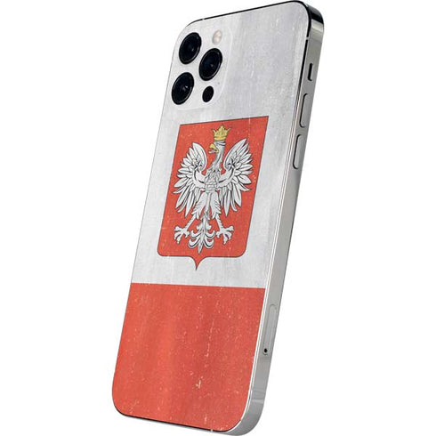 Poland Flag Distressed iPhone 12 Pro Skin