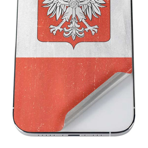 Poland Flag Distressed iPhone 12 Pro Skin