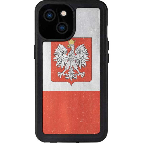 Poland Flag Distressed iPhone 13 Mini Waterproof Case