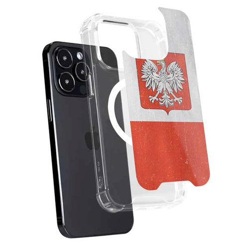 Poland Flag Distressed iPhone 13 Pro Max MagSafe Case